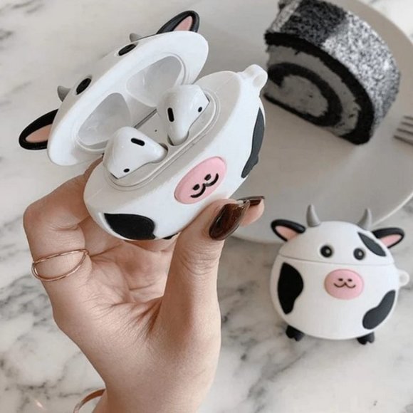 AirPods 1/2 AirPods PRO Cartoon Cow Silicone Case 3D Cow AirPods Case Cartoon - Picture 4 of 4